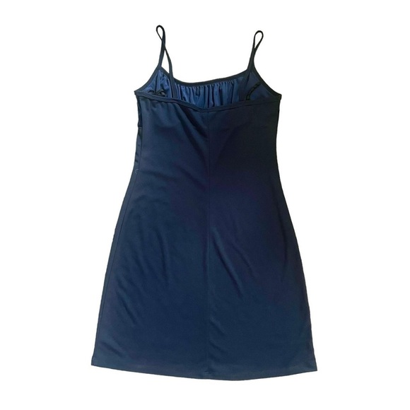 Vintage 90s Whimsigoth Dark Coquette Rampage Milkmaid Dress Navy Blue Velvet - Picture 6 of 6